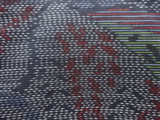 JAPANESE KIMONO / ANTIQUE KIMONO / SILK / DORO OSHIMA TSUMUGI / WOVEN ABSTRACT JIGAMI PATTERN